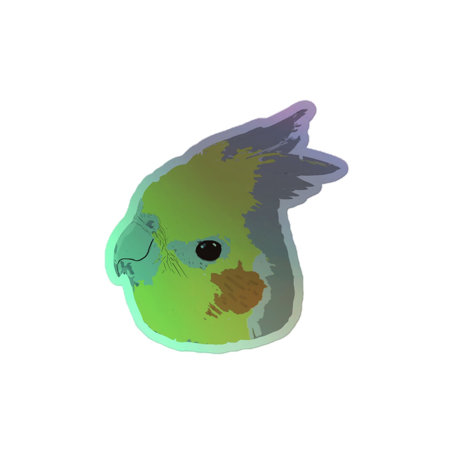 Cinnamon Cockatiel Holographic stickers