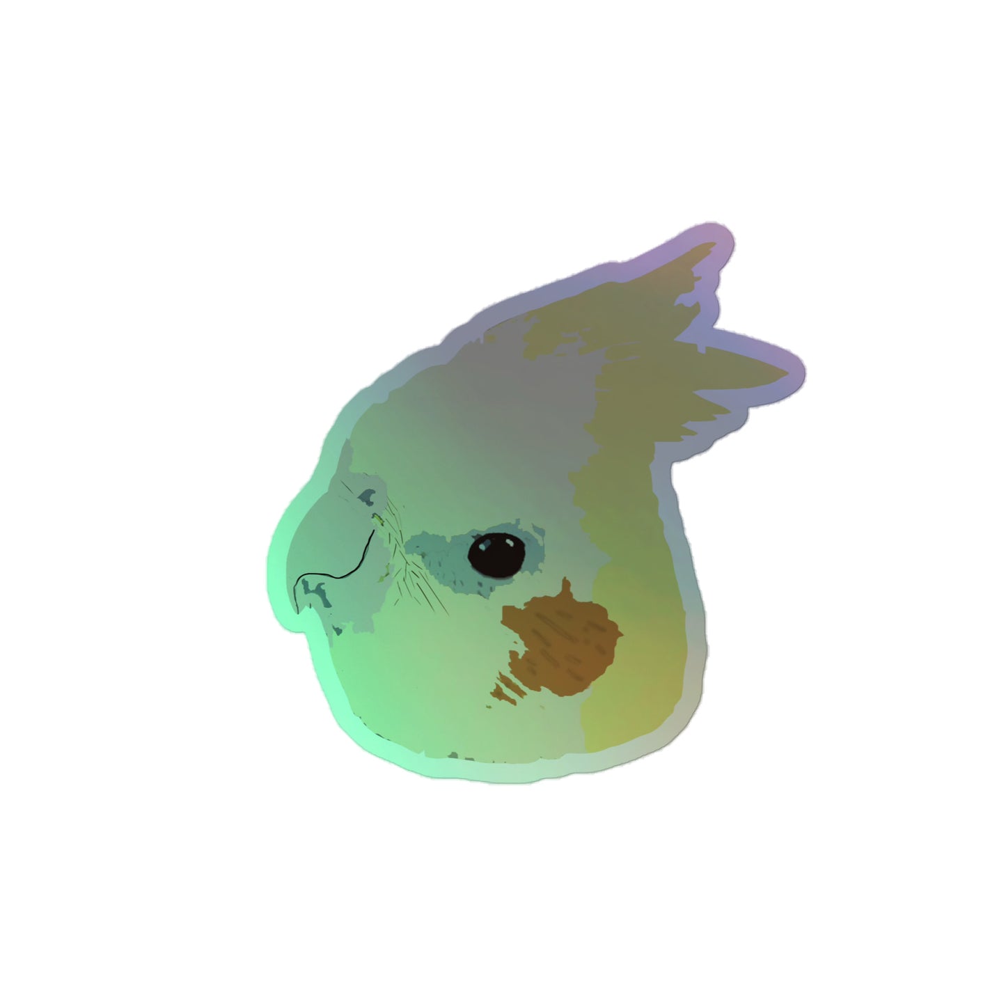 Yellow Cockatiel Holographic stickers