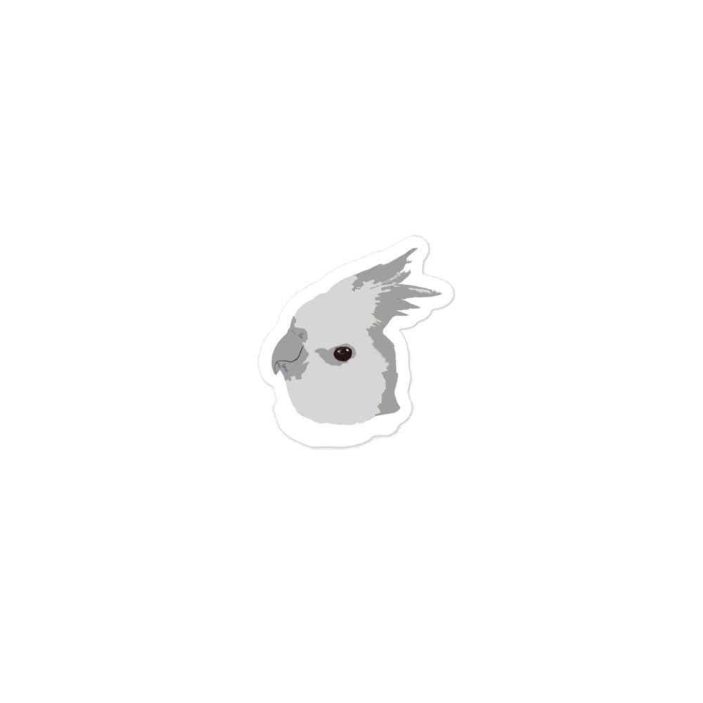 Gray/White Cockatiel Bubble-free stickers