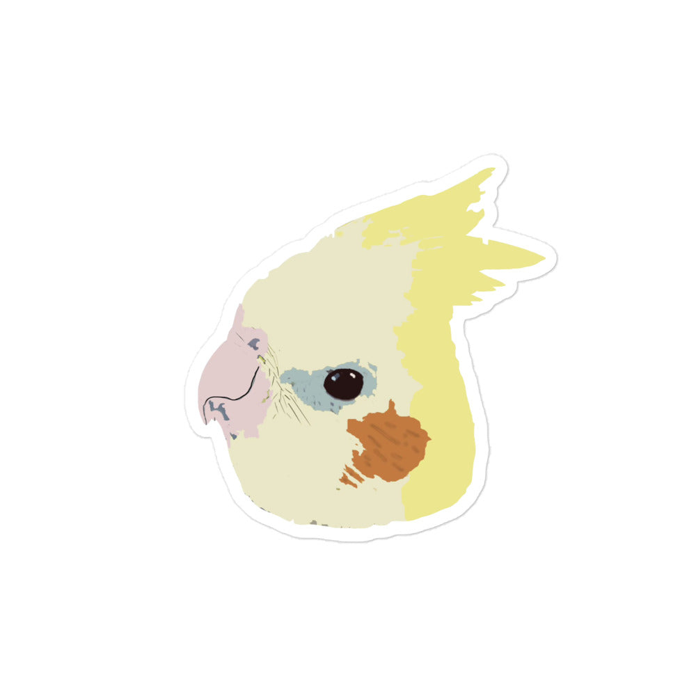 Yellow Cockatiel Bubble-free stickers