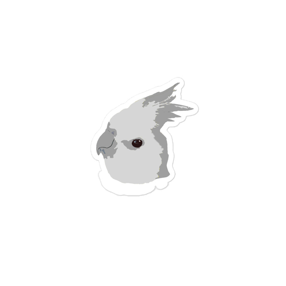 Gray/White Cockatiel Bubble-free stickers