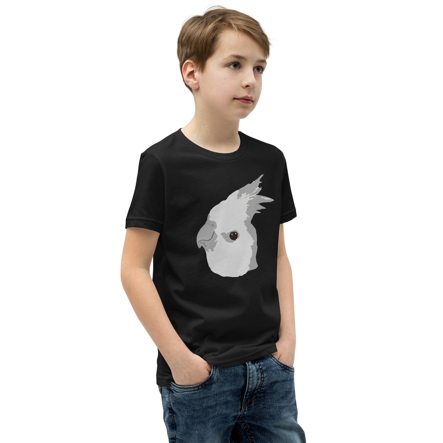 Gray/White Cockatiel YOUTH Short Sleeve T-Shirt