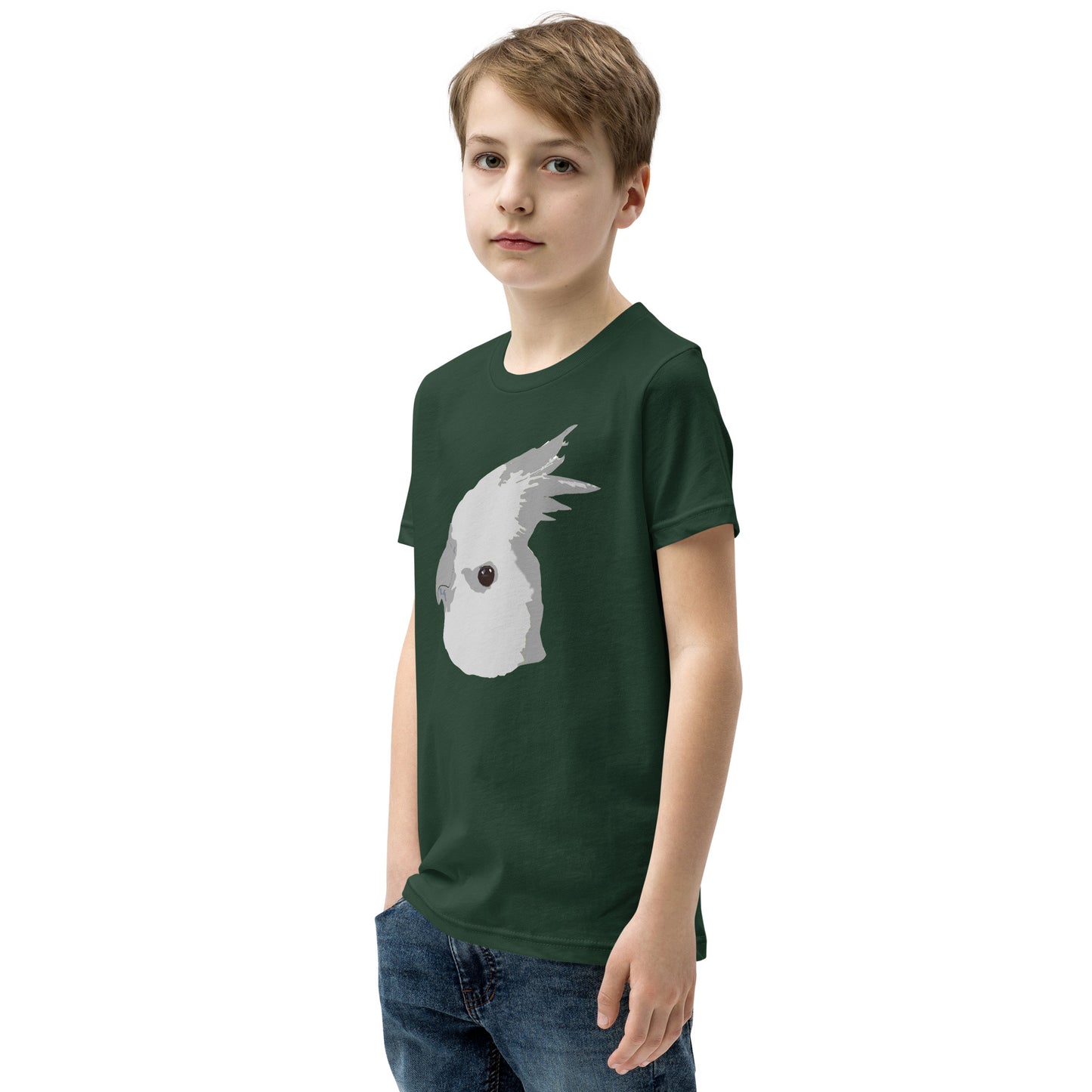 Gray/White Cockatiel YOUTH Short Sleeve T-Shirt